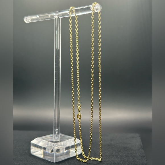 24” 1.7mm. Solid 14K Yellow Gold D/C Forzentina Chain Necklace - Picture 7 of 17